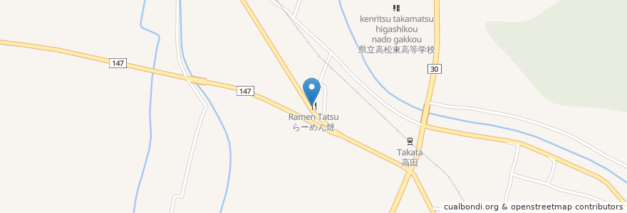 Mapa de ubicacion de らーめん燵 en Jepun, 香川県, 高松市.