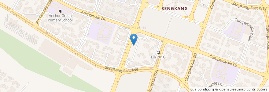 Mapa de ubicacion de Block 201 Carpark en Singapore, Northeast.