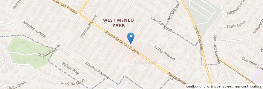 Mapa de ubicacion de Lulu's on the Alameda en 미국, 캘리포니아주, San Mateo County.
