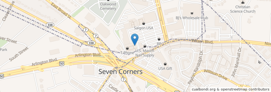 Mapa de ubicacion de Saigon Restaurant en États-Unis D'Amérique, Virginie, Fairfax County.