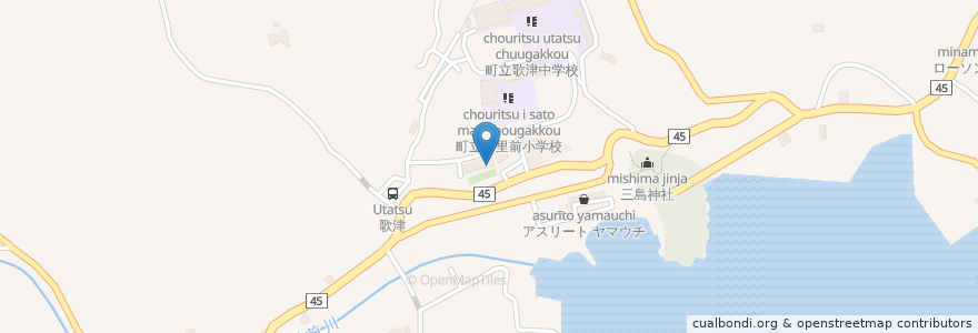 Mapa de ubicacion de 食飲笑 うたつがね en Giappone, 宮城県, 本吉郡, 南三陸町.