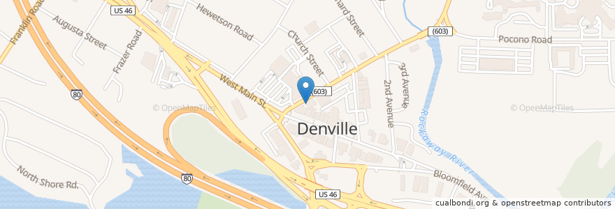 Mapa de ubicacion de Denville Pizza en Estados Unidos De América, Nueva Jersey, Morris County, Denville.