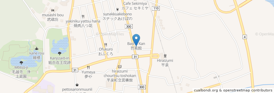 Mapa de ubicacion de エネオス en 日本, 岩手県, 西磐井郡, 平泉町.