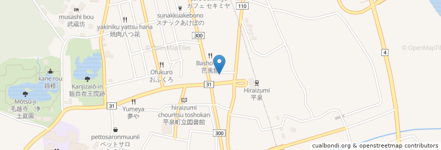 Mapa de ubicacion de あすか薬局 en 日本, 岩手県, 西磐井郡, 平泉町.