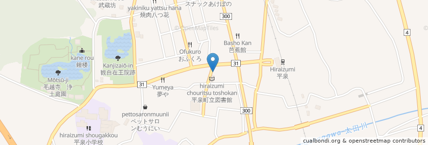 Mapa de ubicacion de 平泉歯科診療所 en 日本, 岩手県, 西磐井郡, 平泉町.