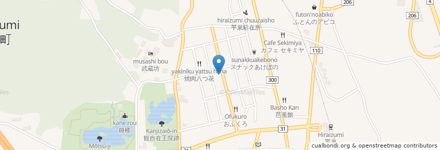 Mapa de ubicacion de 寿司こまつ en Jepun, 岩手県, 西磐井郡, 平泉町.