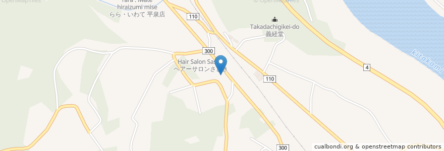 Mapa de ubicacion de 夢乃風 en Jepun, 岩手県, 西磐井郡, 平泉町.