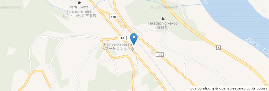 Mapa de ubicacion de 花みずき en 日本, 岩手県, 西磐井郡, 平泉町.