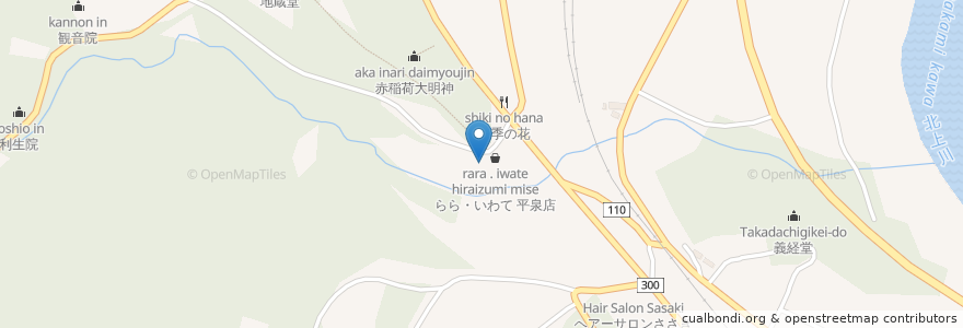 Mapa de ubicacion de よしつね en ژاپن, 岩手県, 西磐井郡, 平泉町.
