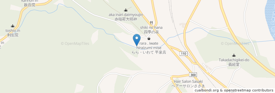 Mapa de ubicacion de 食事処むつみ en Jepun, 岩手県, 西磐井郡, 平泉町.