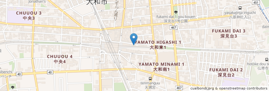 Mapa de ubicacion de ジャスミン皮膚科クリニック en 일본, 가나가와현, 大和市.