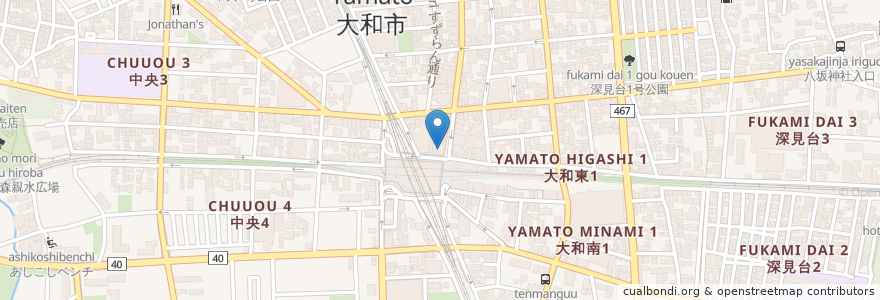 Mapa de ubicacion de ゲラゲラ en Япония, Канагава, Ямато.