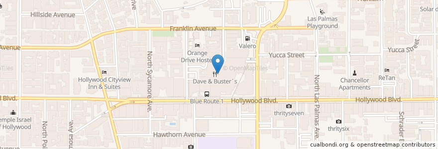Mapa de ubicacion de Chado Tea Room en United States, California, Los Angeles County, Los Angeles.
