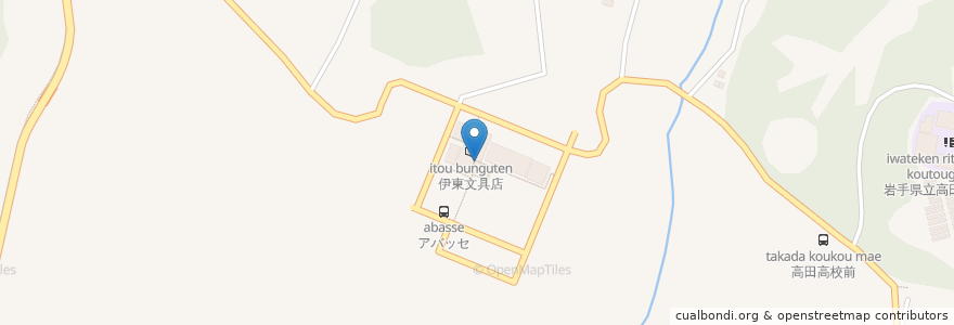 Mapa de ubicacion de あべや en 日本, 岩手県, 陸前高田市.