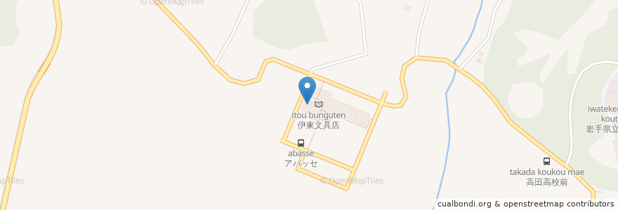 Mapa de ubicacion de 陸前高田市立図書館 en Japonya, 岩手県, 陸前高田市.