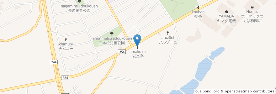 Mapa de ubicacion de 安楽亭 en اليابان, إيباراكي, つくば市.