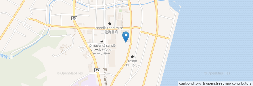 Mapa de ubicacion de らーめん幸楽苑 en 日本, 岩手県, 大船渡市.