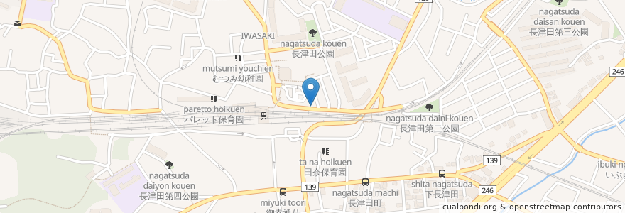 Mapa de ubicacion de みちのく en 日本, 神奈川縣, 横滨市, 緑区.