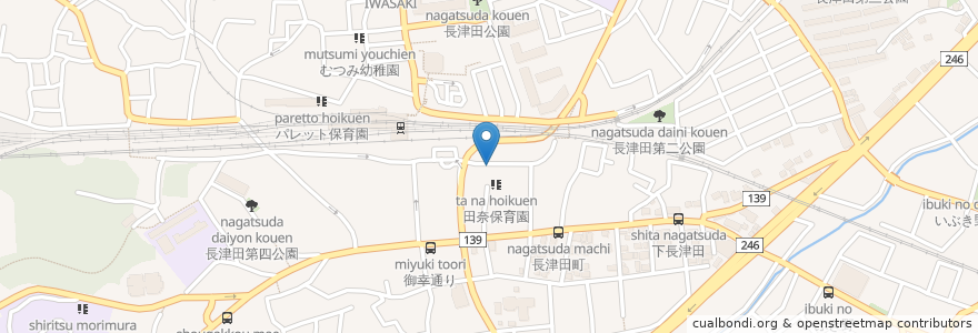 Mapa de ubicacion de だるま寿し en ژاپن, 神奈川県, 横浜市, 緑区.