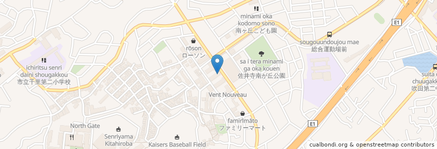 Mapa de ubicacion de 山上小児科クリニック en Japonya, 大阪府, 吹田市.
