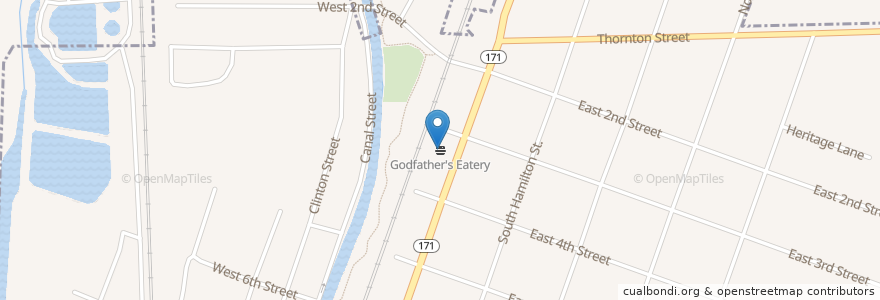Mapa de ubicacion de Godfather's Eatery en Estados Unidos De América, Illinois, Will County, Lockport.