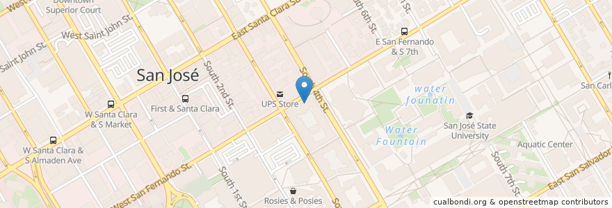 Mapa de ubicacion de Power Bowl en 미국, 캘리포니아주, Santa Clara County, San Jose.