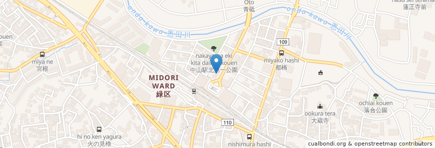 Mapa de ubicacion de じなん坊 en Japan, Präfektur Kanagawa, Yokohama, 緑区.