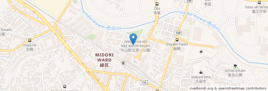 Mapa de ubicacion de やまもとクリニック en ژاپن, 神奈川県, 横浜市, 緑区.