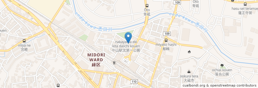 Mapa de ubicacion de ラポルタ en اليابان, كاناغاوا, 横浜市, 緑区.