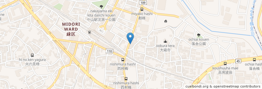 Mapa de ubicacion de 神林薬局 en 일본, 가나가와현, 요코하마시, 緑区.