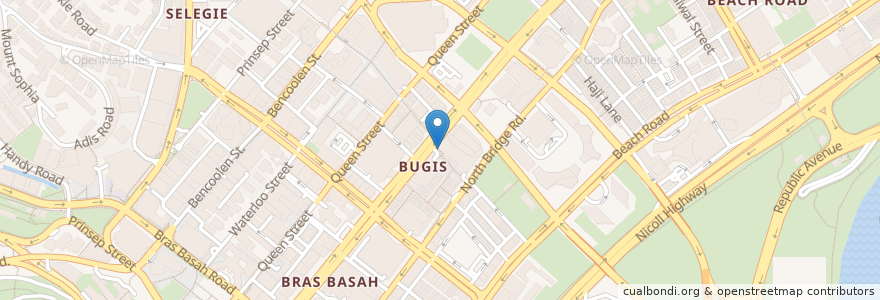 Mapa de ubicacion de Bugis money changer en Singapur, Central.