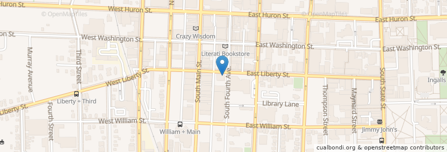 Mapa de ubicacion de Avalon Cafe + Kitchen en الولايات المتّحدة الأمريكيّة, ميشيغان, Washtenaw County, Ann Arbor.