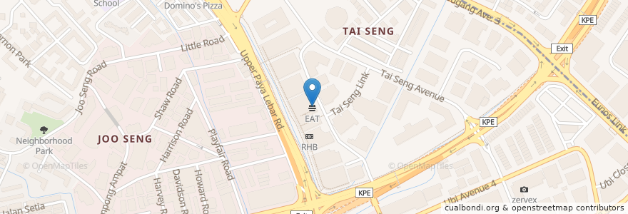 Mapa de ubicacion de EAT en シンガポール, Southeast.