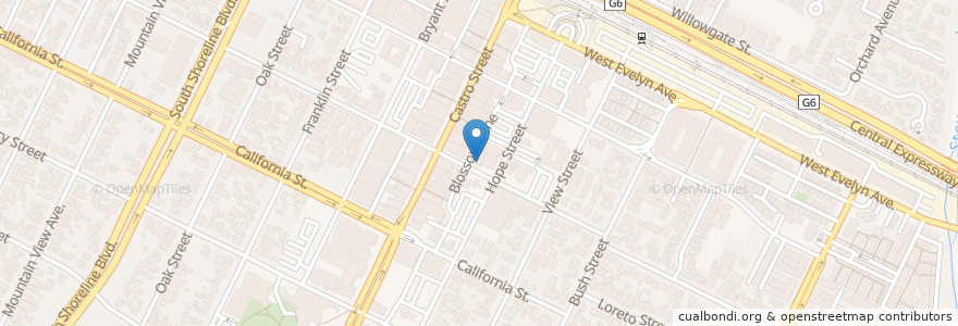 Mapa de ubicacion de Alberto’s Night Club en United States, California, Santa Clara County, Mountain View.