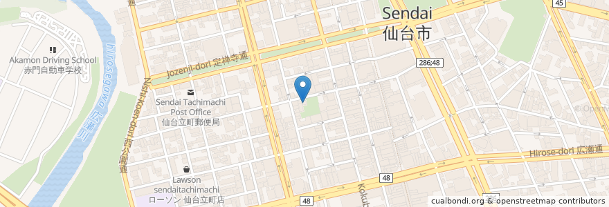 Mapa de ubicacion de 国分町交番 en Japão, 宮城県, 仙台市, 青葉区.