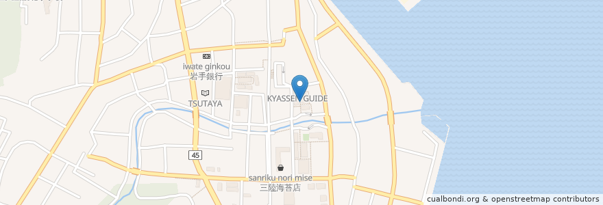 Mapa de ubicacion de 飲んで☆食べて☆歌えるお店　どりーむ en Япония, Иватэ, 大船渡市.