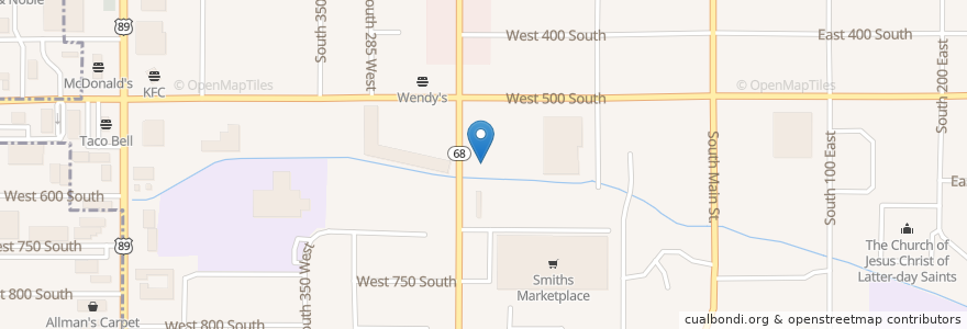 Mapa de ubicacion de Pizza Hut en ایالات متحده آمریکا, یوتا, Davis County, Bountiful.