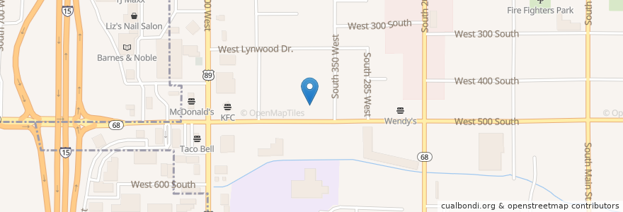 Mapa de ubicacion de Pizza Pie Cafe en United States, Utah, Davis County, Bountiful.
