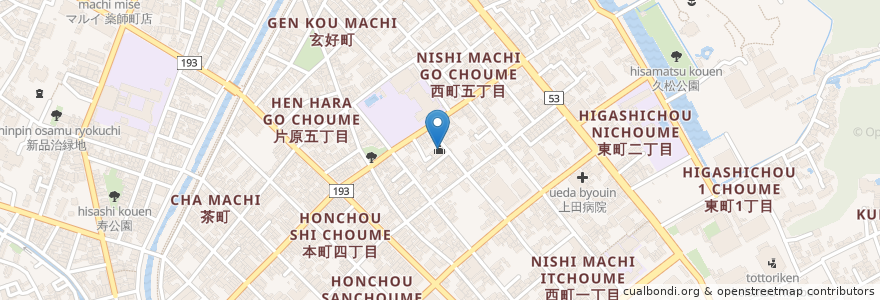 Mapa de ubicacion de 鳥取大神宮 en Jepun, 鳥取県, 鳥取市.