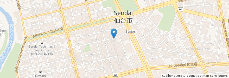Mapa de ubicacion de ロッテリア en Jepun, 宮城県, 仙台市, 青葉区.
