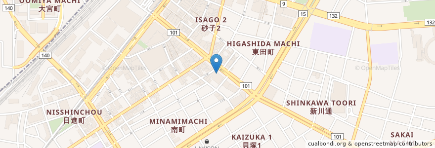 Mapa de ubicacion de カジェ・ベローチェ en Japan, Kanagawa Prefecture, Kawasaki, Kawasaki Ward.