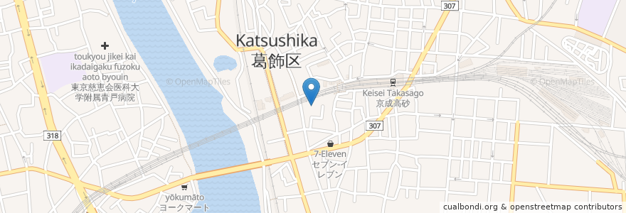 Mapa de ubicacion de 天祖神社 en Japan, 東京都, 葛飾区.