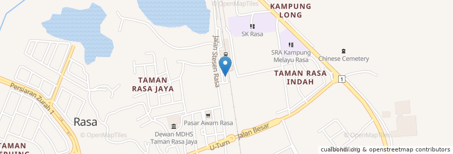 Mapa de ubicacion de KTM Rasa Parking Lot en マレーシア, セランゴール, フル・セランゴール.