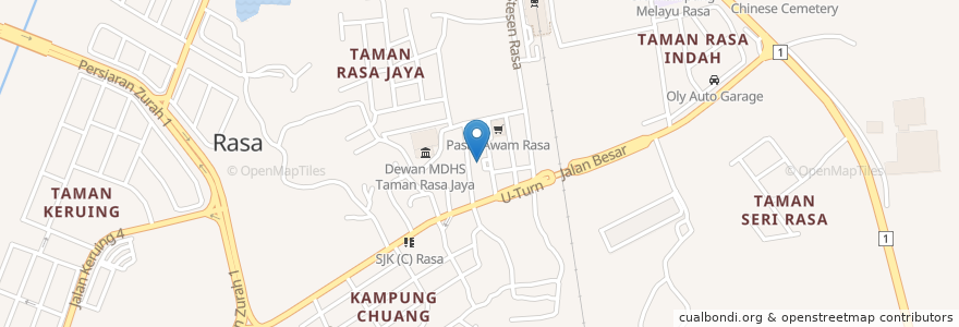 Mapa de ubicacion de Kelinik Kumar en Malaisie, Selangor, Hulu Selangor.