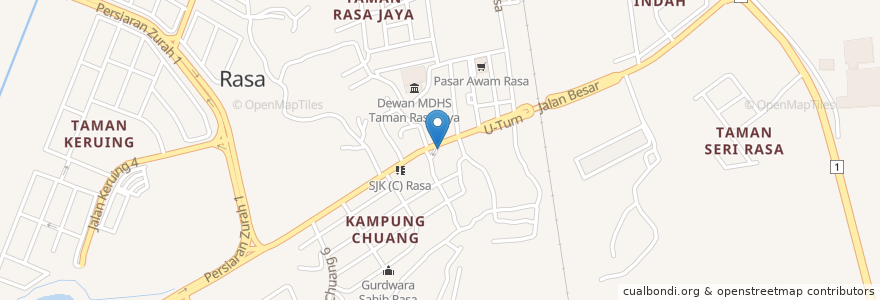 Mapa de ubicacion de Restoran Sin Kai Lock en Malasia, Selangor, Hulu Selangor.