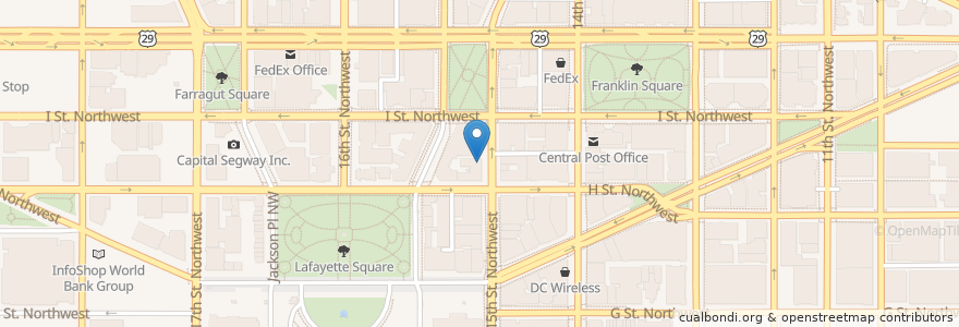 Mapa de ubicacion de Ici Urban Bistro en États-Unis D'Amérique, Washington, Washington.