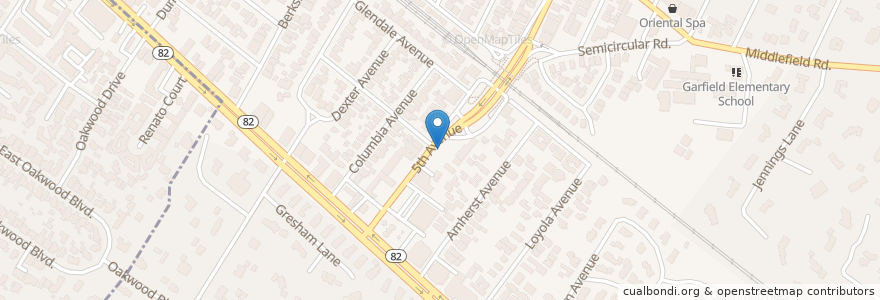 Mapa de ubicacion de Domino's Pizza en United States, California, San Mateo County, North Fair Oaks, Atherton.