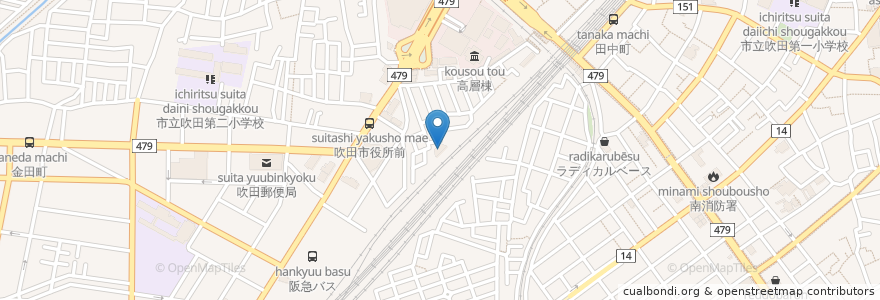 Mapa de ubicacion de 宅配給食センターことぶき en Япония, Осака, 吹田市.