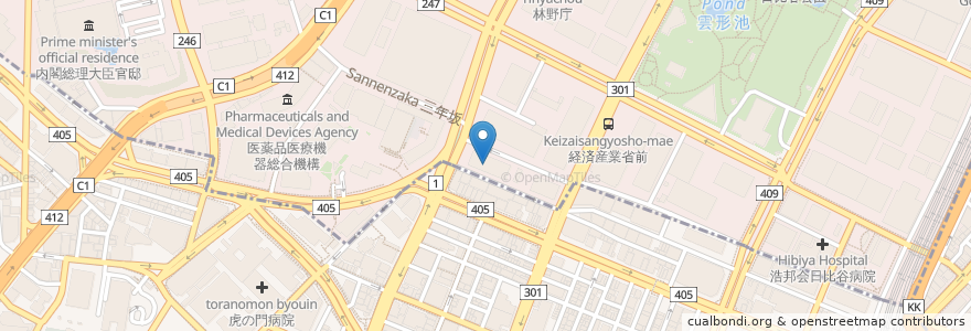 Mapa de ubicacion de SENQ霞ヶ関 en Japão, Tóquio.