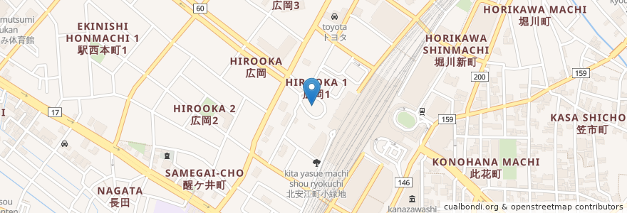 Mapa de ubicacion de 金沢駅西口 en Japan, 石川県, 金沢市.
